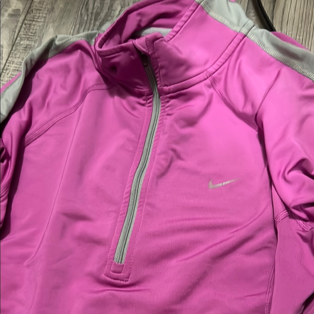 Nike women’s Pink and Gray Half-Zip Pullover - Picture 2 of 4